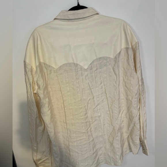 The Bright Side by Rocky Barnes Western Boyfriend Shirt in cloud color size M - Picture 6 of 7